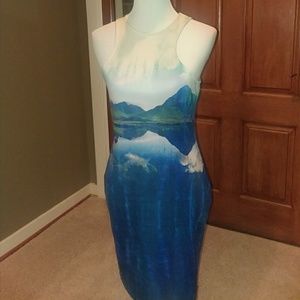 H&M scuba Mini Dress with beautiful Scenery 🗻